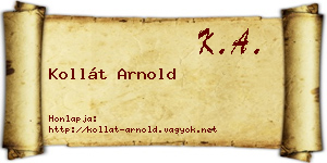 Kollát Arnold névjegykártya