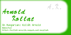 arnold kollat business card