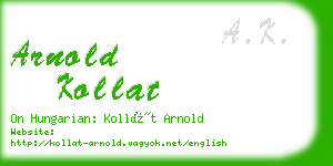 arnold kollat business card